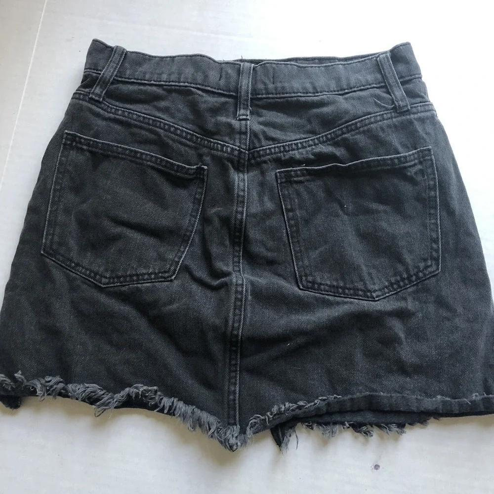 Madewell Faded Black Rigid Denim A-Line Jean Skirt Sz 26 A1780